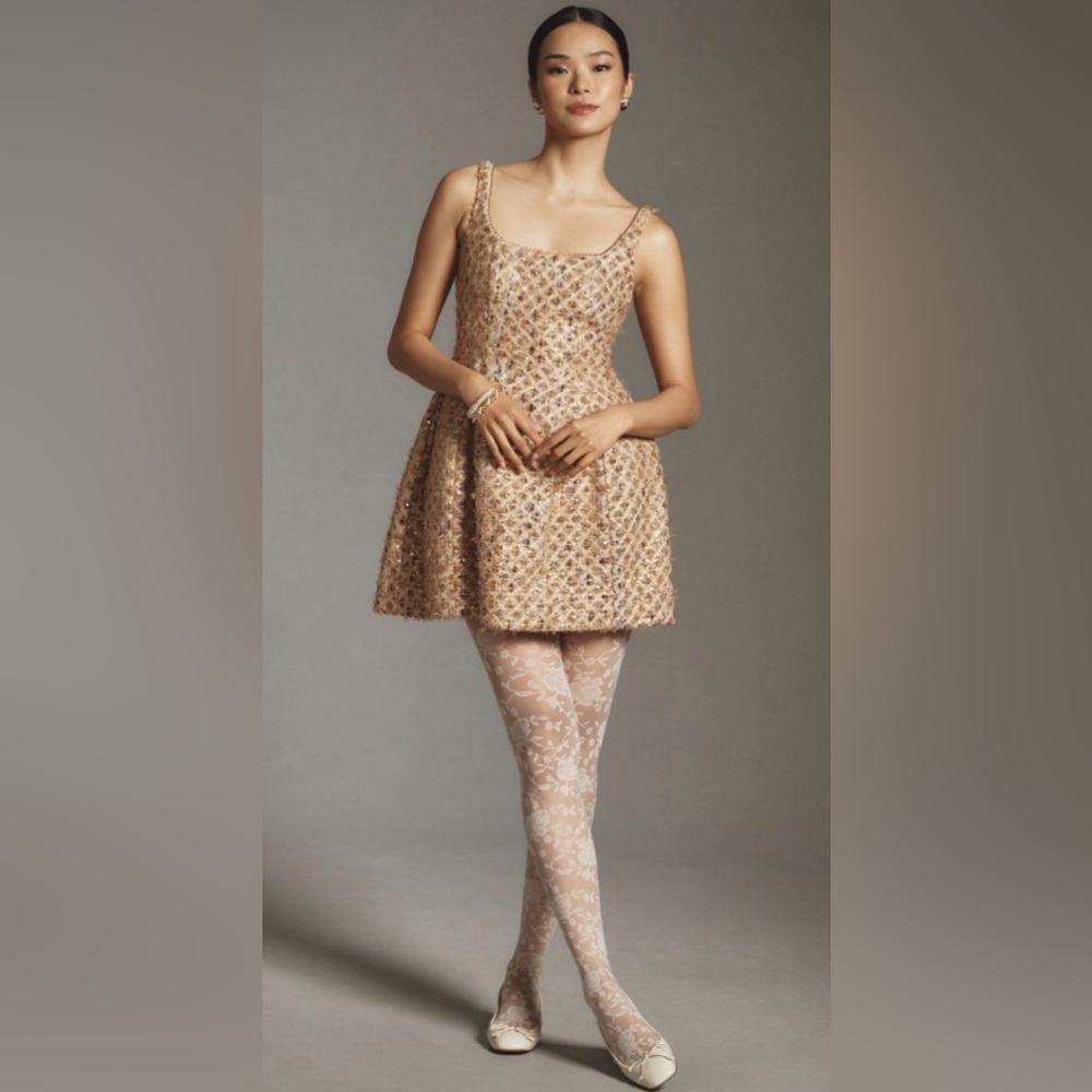 NWT Maeve Tweed Fit & Flare Mini Dress